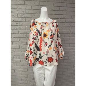 OC Order Plus Women Floral Raglan Puff Sleeve Blouse Size L
